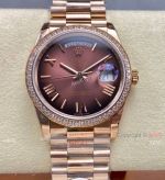 8+ Factory Rolex Gain weight 36 DayDate Rose Gold Gradient Dial Replica Watch